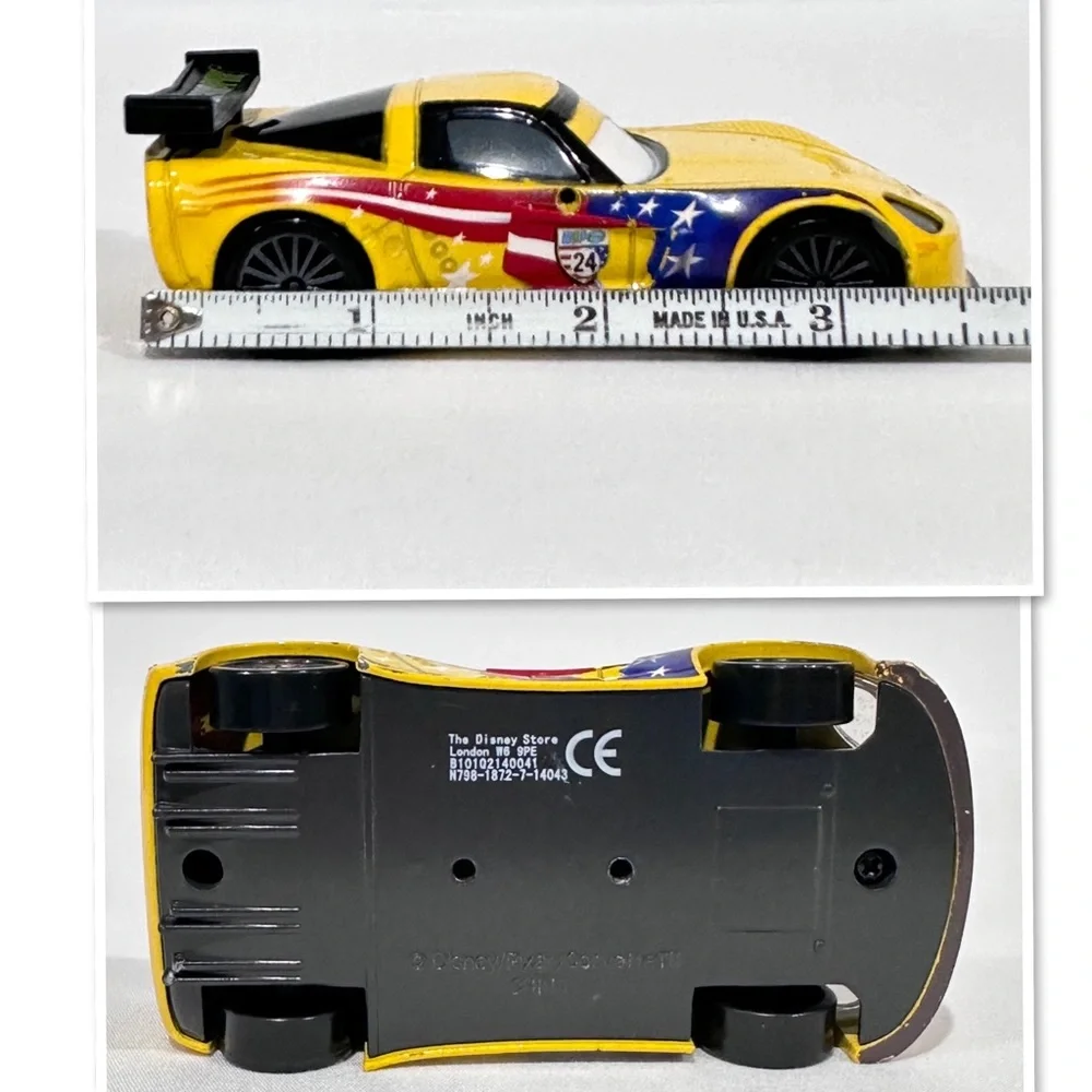 Disney Store Cars 1:43 Deluxe Jeff Gorvette World Grand Prix Die-cast